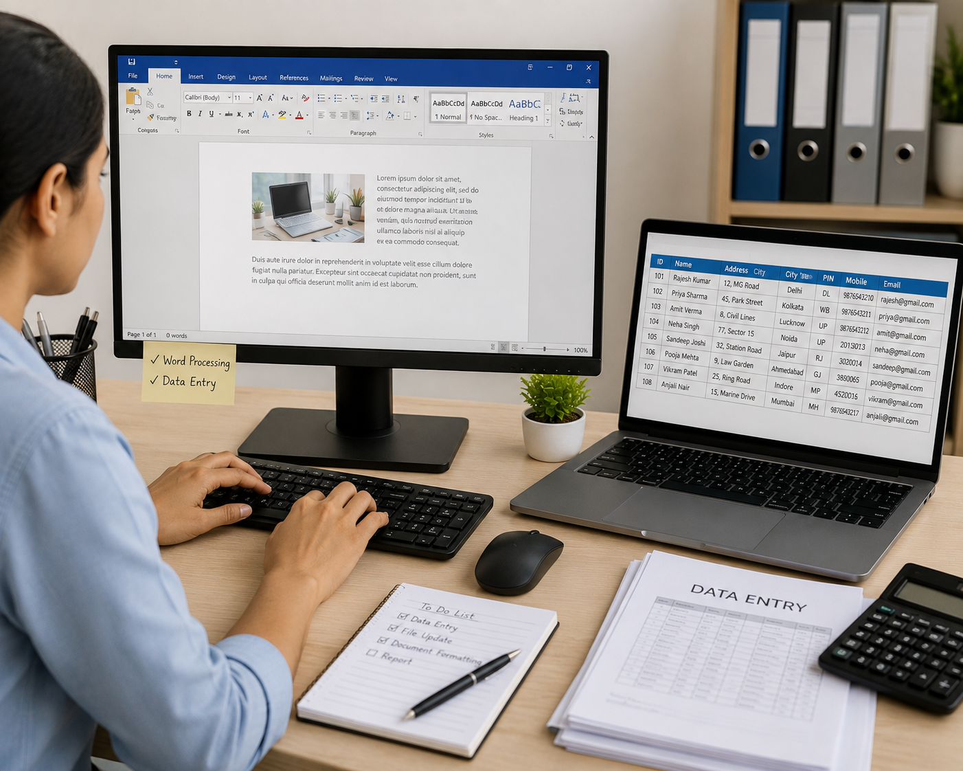 word processing and data entry training course