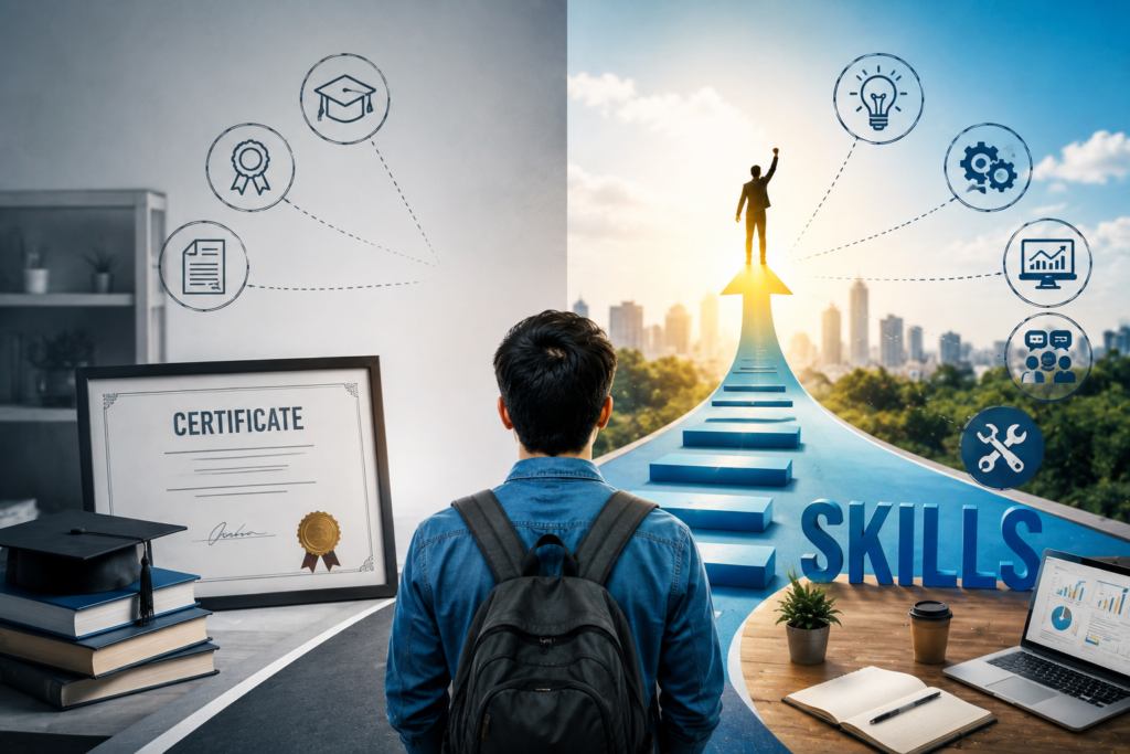 Certificate vs Skill - Which is the Most Important When Someone Starts his or her Career ChatGPT Image Aug 9 2026 10 59 17 PM 1024x683